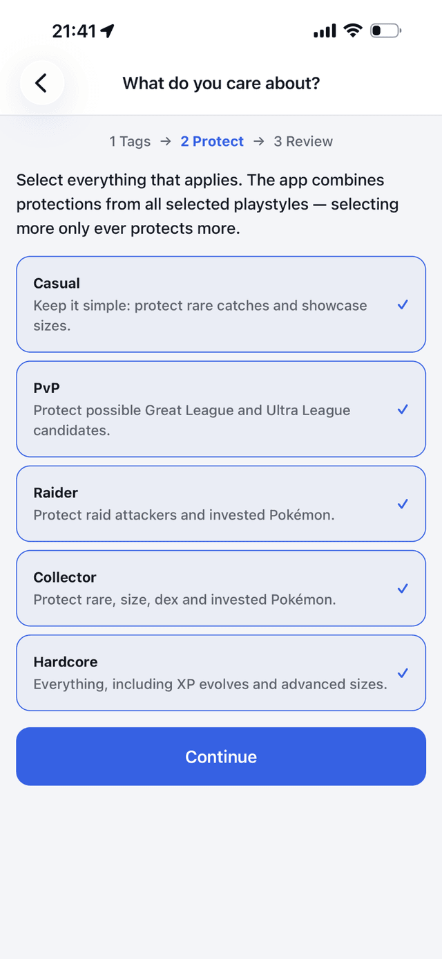 Choosing which Pokémon to protect by playstyle